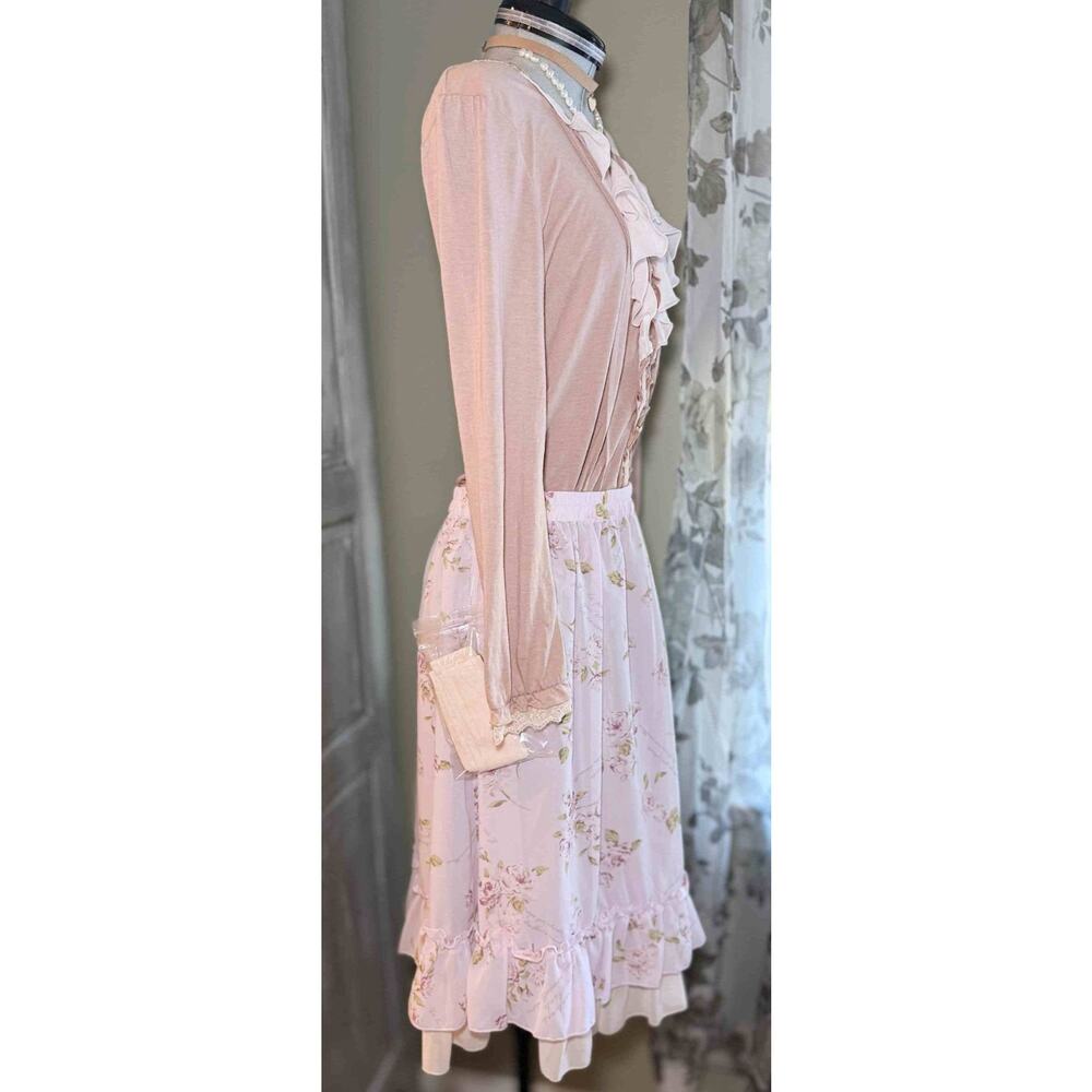Axes Femme Ruffle Blouse Classical Rose Skirt Set Himekaji Coquette Shoujo Girl - Picture 8 of 16